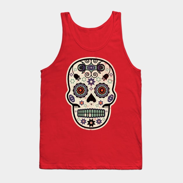 Scintilla de Vida Mexican Sugar Skull Tank Top by DanielLiamGill